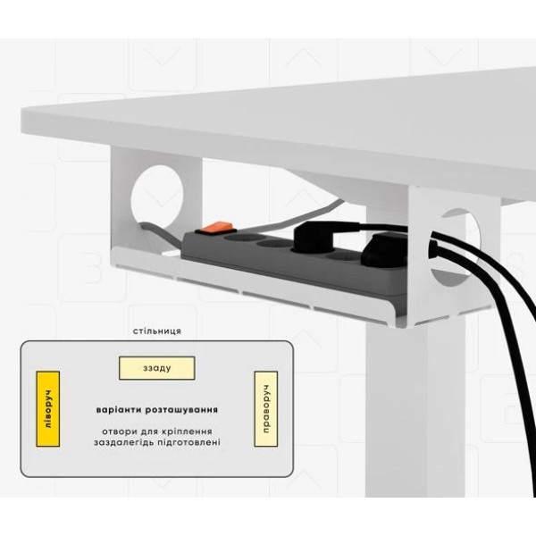 Фото - Стіл з електрорегулюванням висоти Mealux PowerDesk Duo White (EVO-242 Duo W/W)